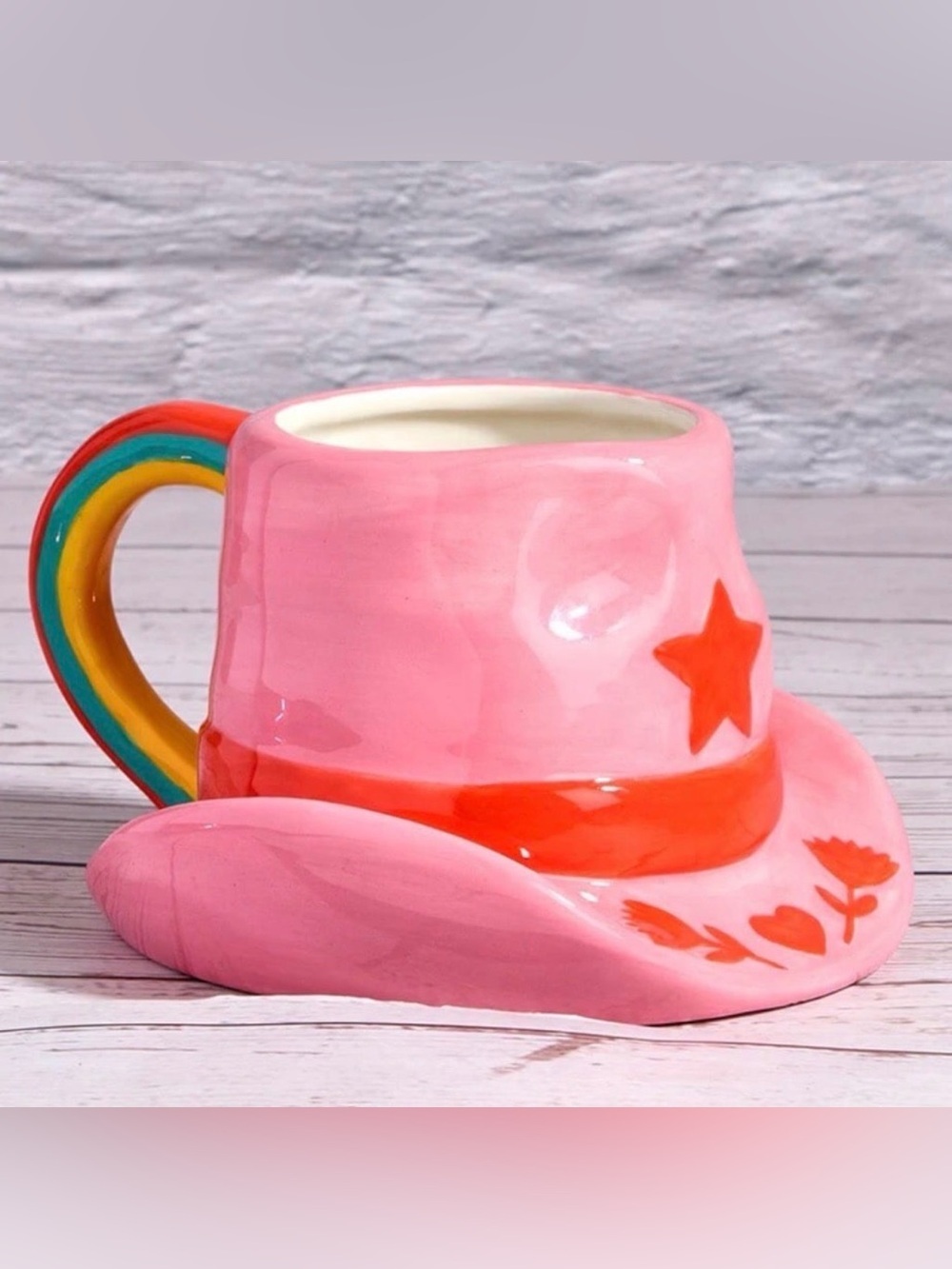 Set of 2 Rodeo Ready Pink Cowgirl Ceramic 18oz Mugs